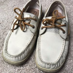 Cream & Gold Sperry Boat Shoes